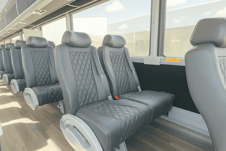 interior of Blue Springs Coach Bus Service charter bus