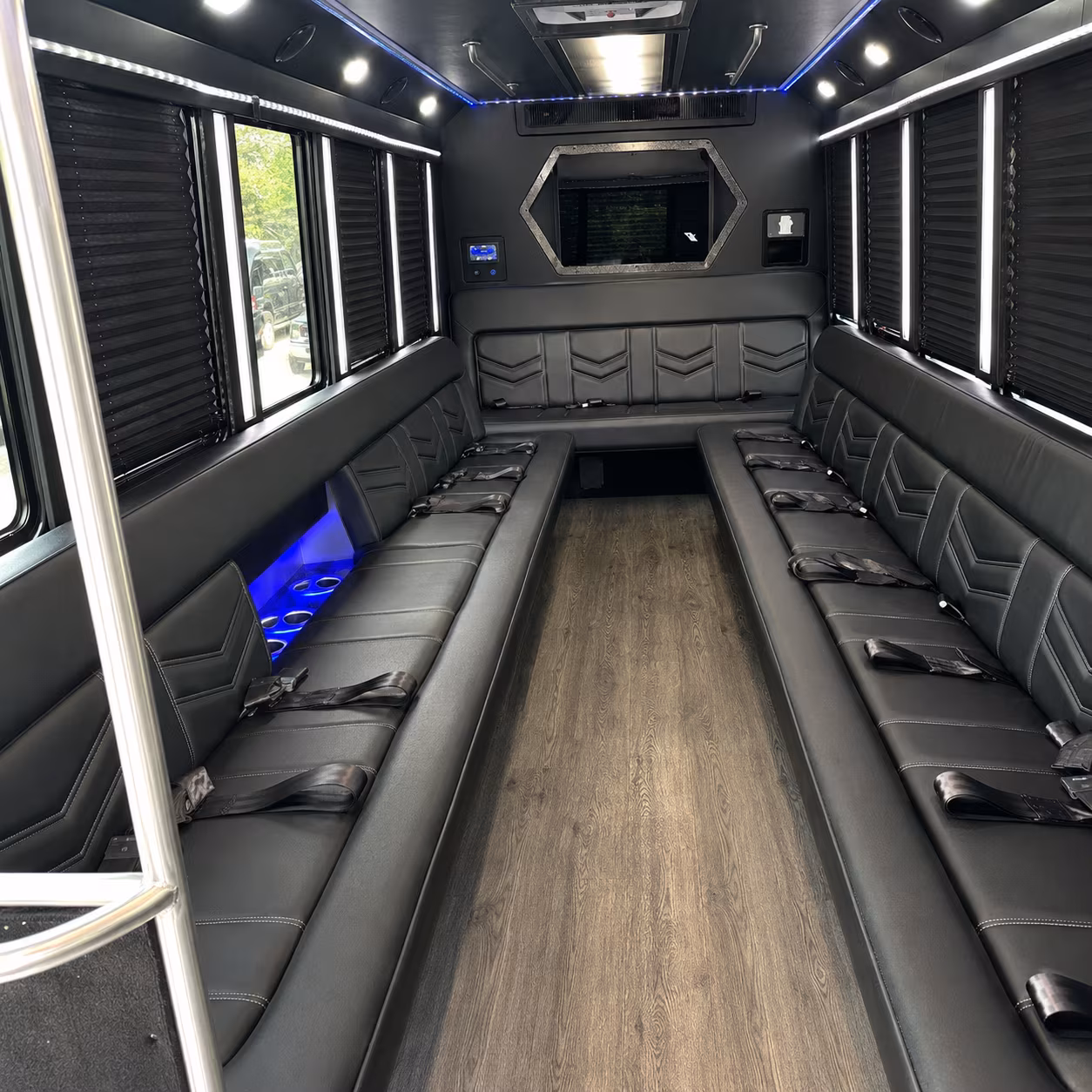 bachelorette and bachelor party buses in blue springs