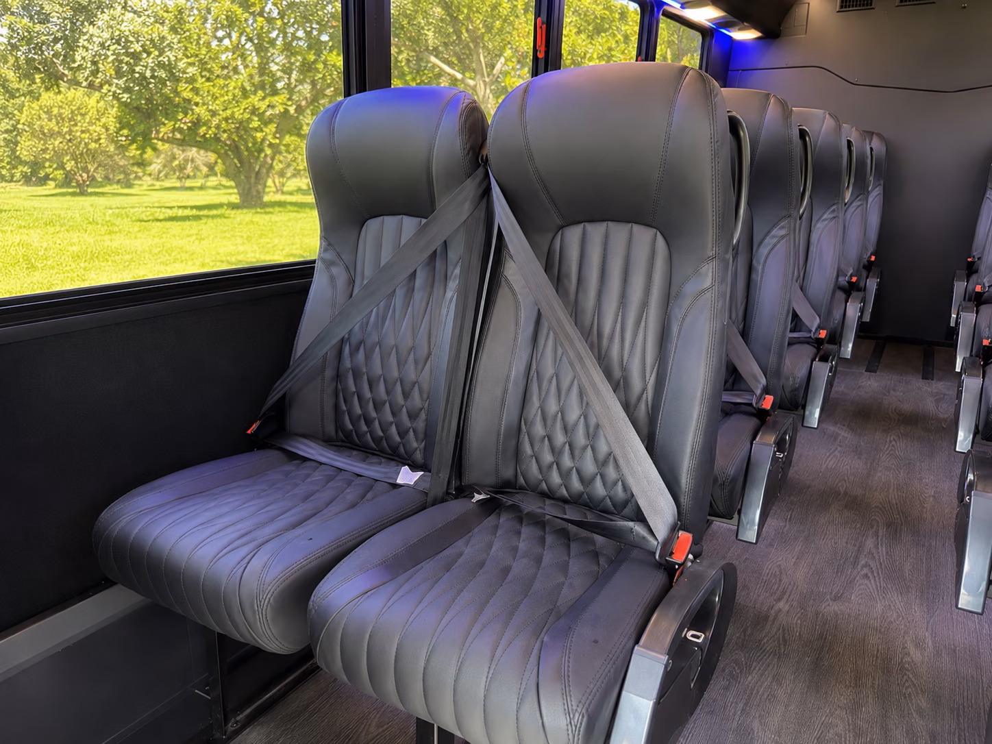 blue springs 18 passenger minibus inside