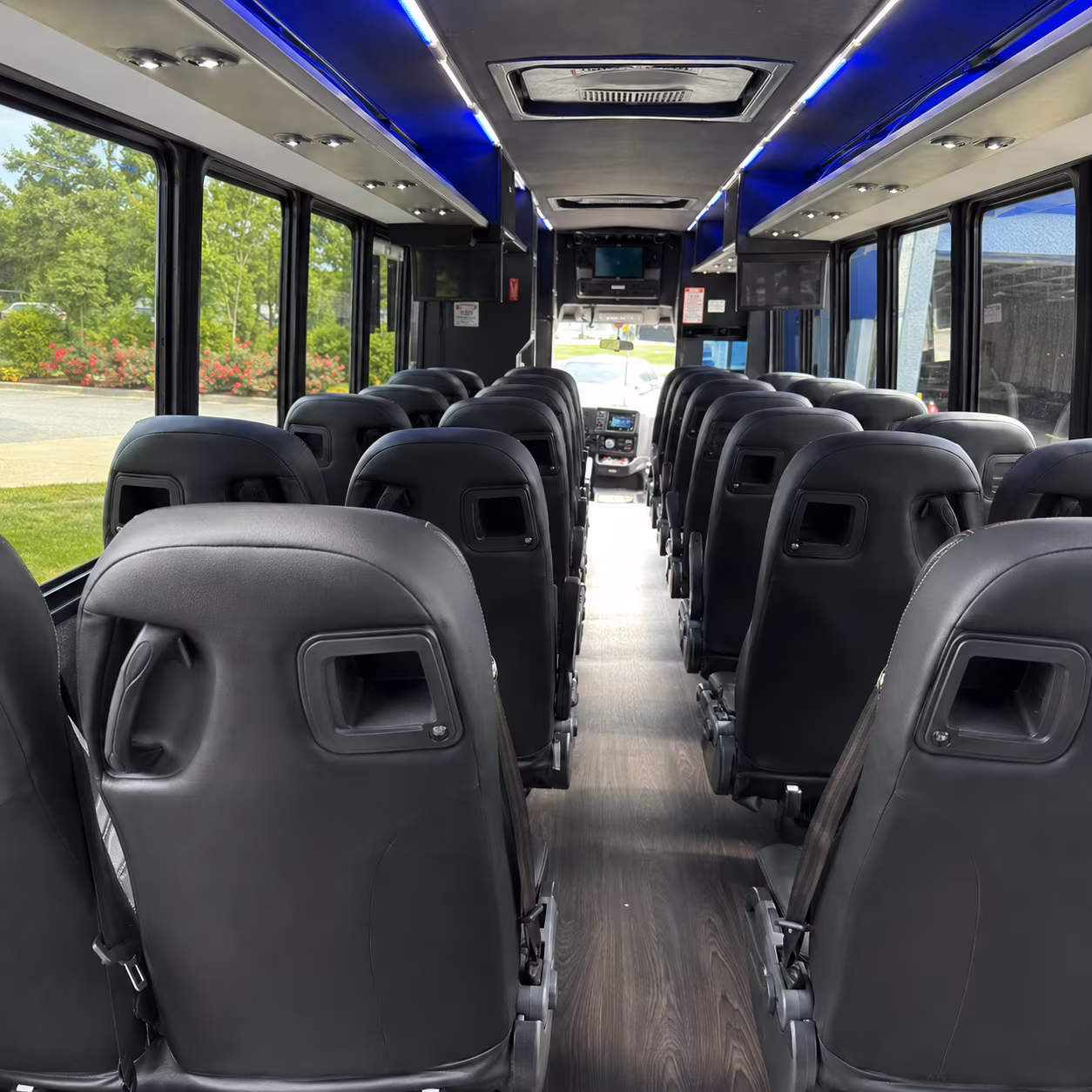 blue springs 25 passenger minibus interior