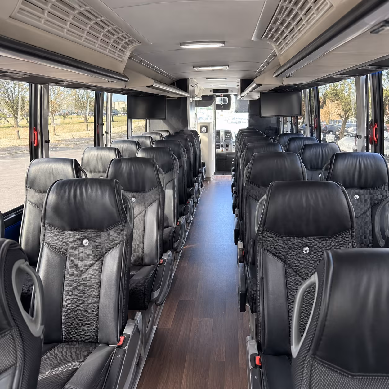 blue springs 56 passenger charter bus inside