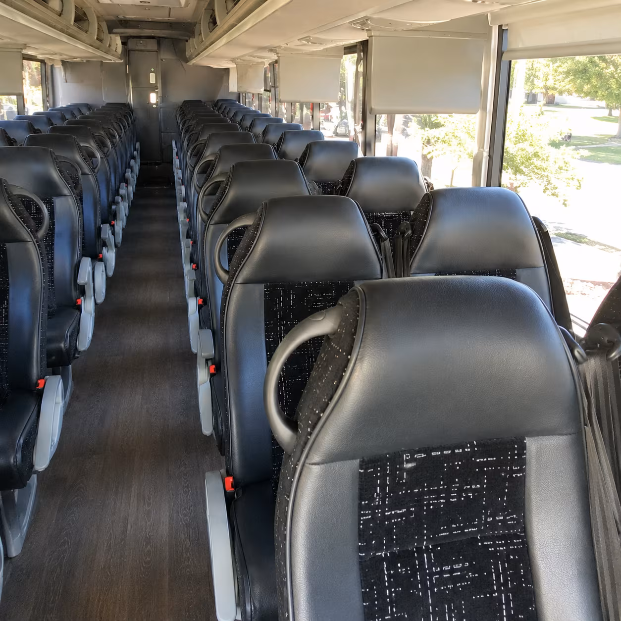 blue springs 56 passenger charter bus interior