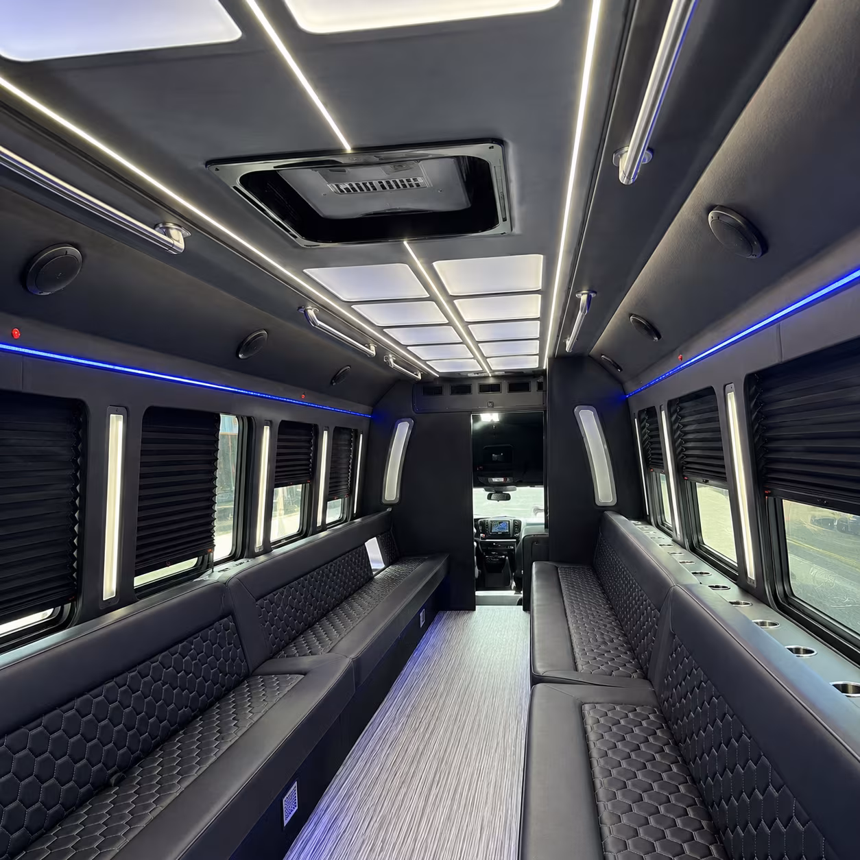 blue springs party bus interior