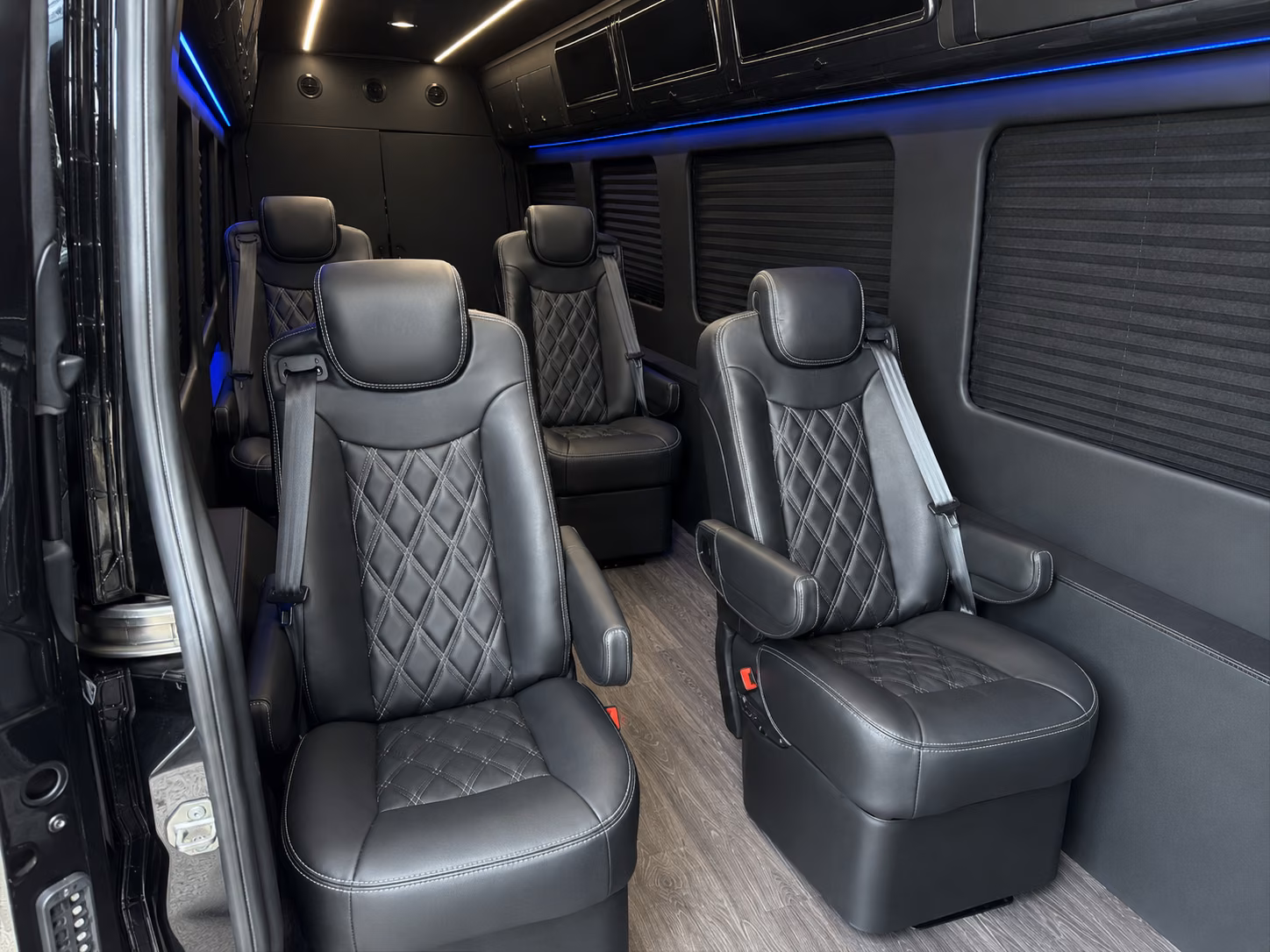 blue springs sprinter van with driver inside